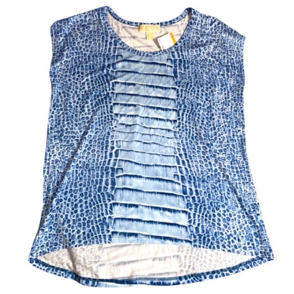 Michael Kors Blue Snake Print Women's Top NWT